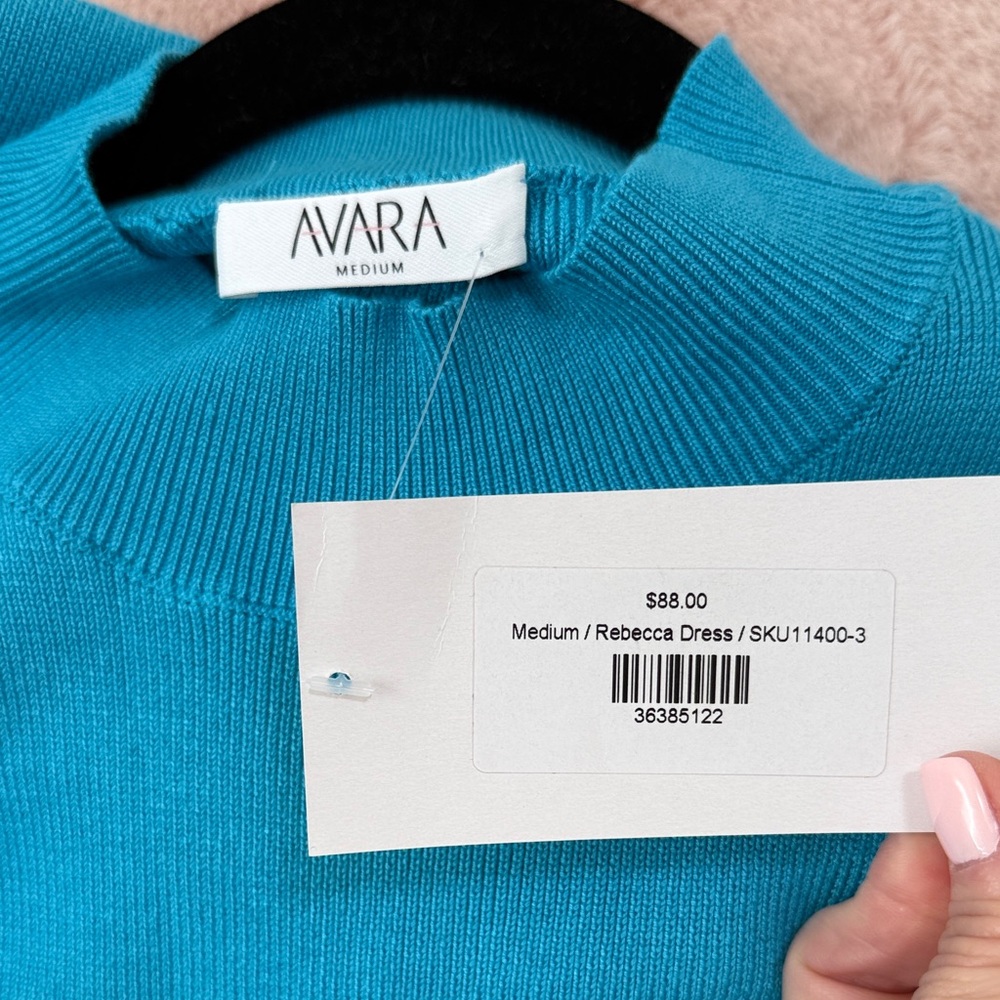 Avara Blue Sleeveless Pleated Midi Dress-NWT - Picture 3 of 5